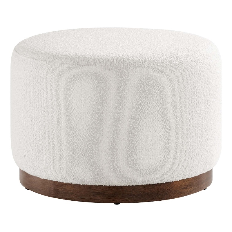 Modway Tilden Ottoman in Cloud White and Walnut