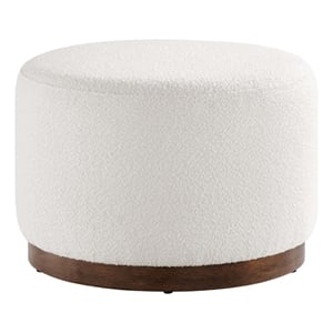 Modway Tilden Ottoman in Cloud White and Walnut