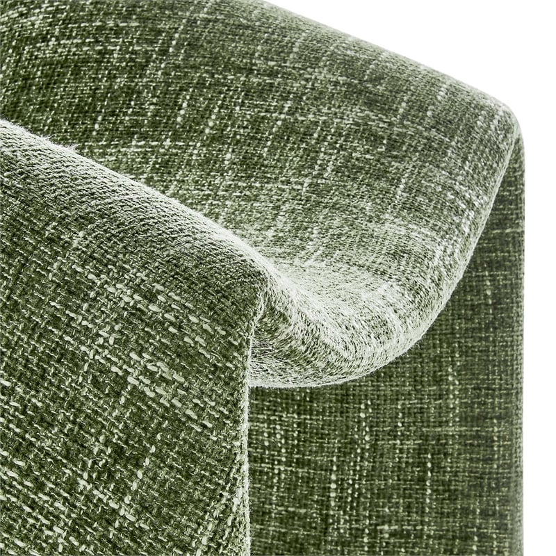 Modway Vivi Metal Frame and Chenille Upholstered Accent Chair in Basil