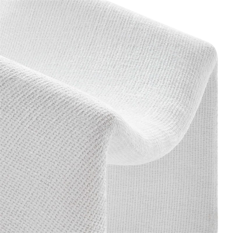 Modway Vivi Metal Frame and Chenille Upholstered Accent Chair in Frost