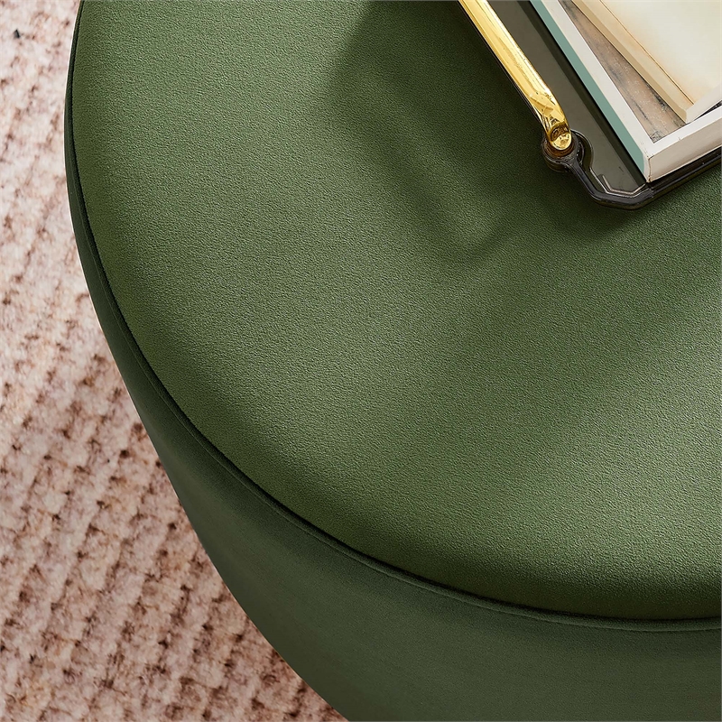 Tilden Ottoman in Moss Green Natural