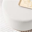 Modway Tilden Performance Velvet Upholstered Ottoman in Alabaster Natural