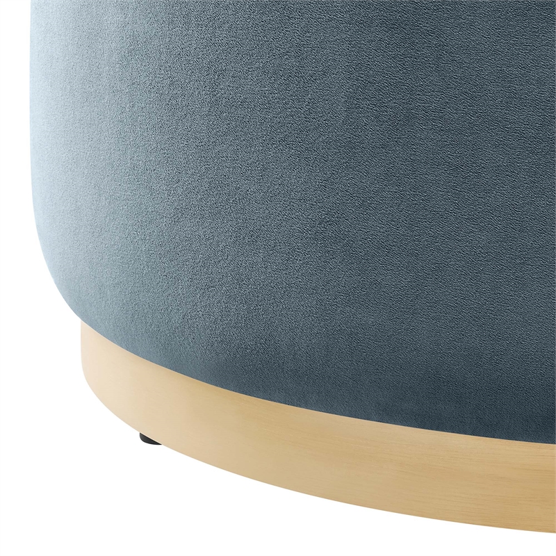 Tilden Ottoman in Cadet Blue Natural