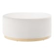 Modway Tilden Performance Velvet Upholstered Ottoman in Alabaster Natural