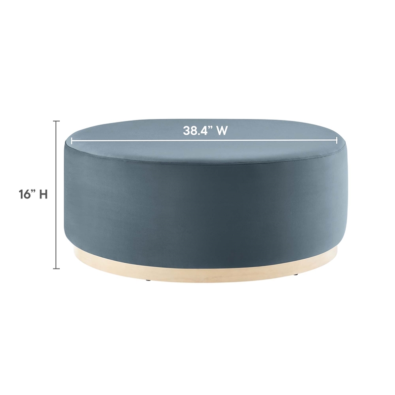 Tilden Ottoman in Cadet Blue Natural