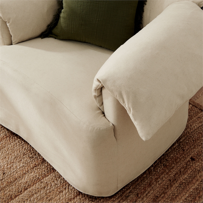 Modway Lark Oversized Armchair in Linen White