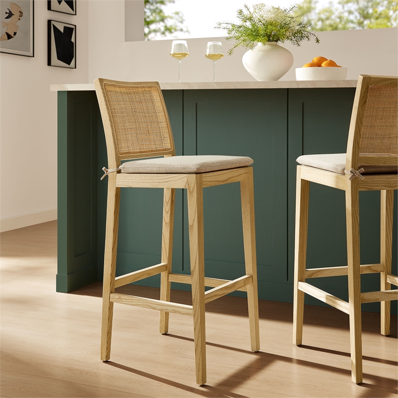 Modway Ovard Bar Stool in Natural