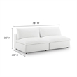 Commix Armless Sectional Loveseat in White