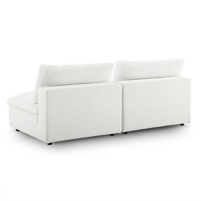 Commix Armless Sectional Loveseat in White