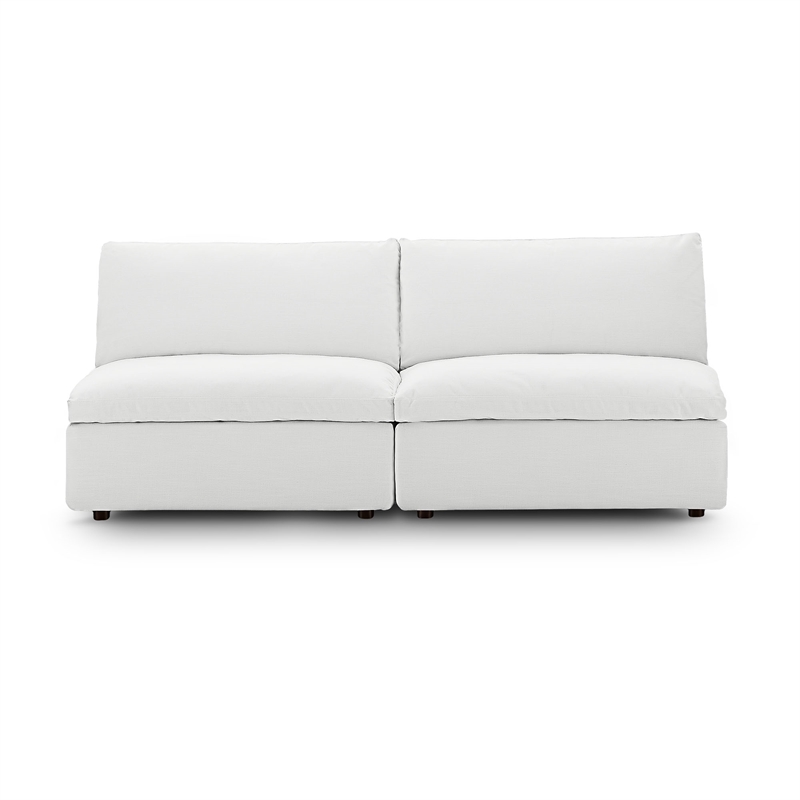 Commix Armless Sectional Loveseat in White