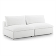 Commix Armless Sectional Loveseat in White