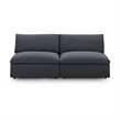 Commix Armless Sectional Loveseat in Gray