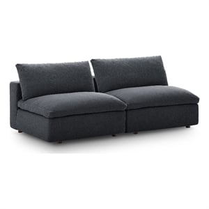 Commix Armless Sectional Loveseat in Gray