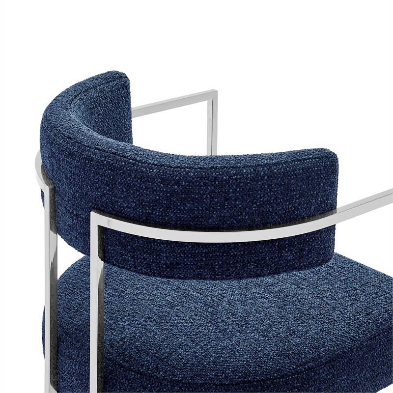 Modway Huron Dining Accent Chair in Silver Navy