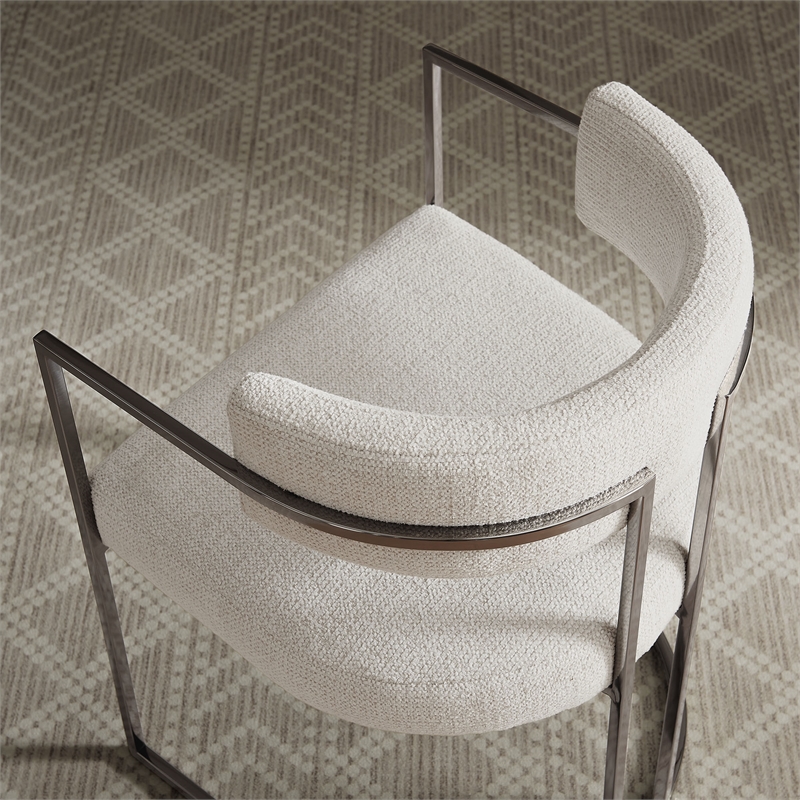 Modway Huron Dining Accent Chair in Silver Cream