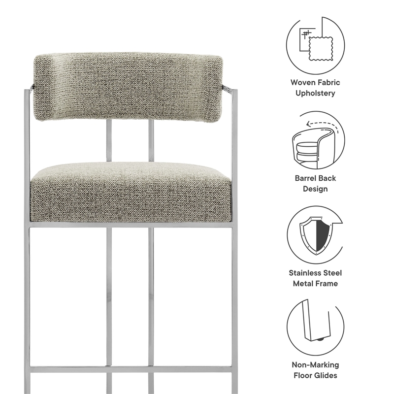 Modway Huron Counter Stool in Silver Wheat