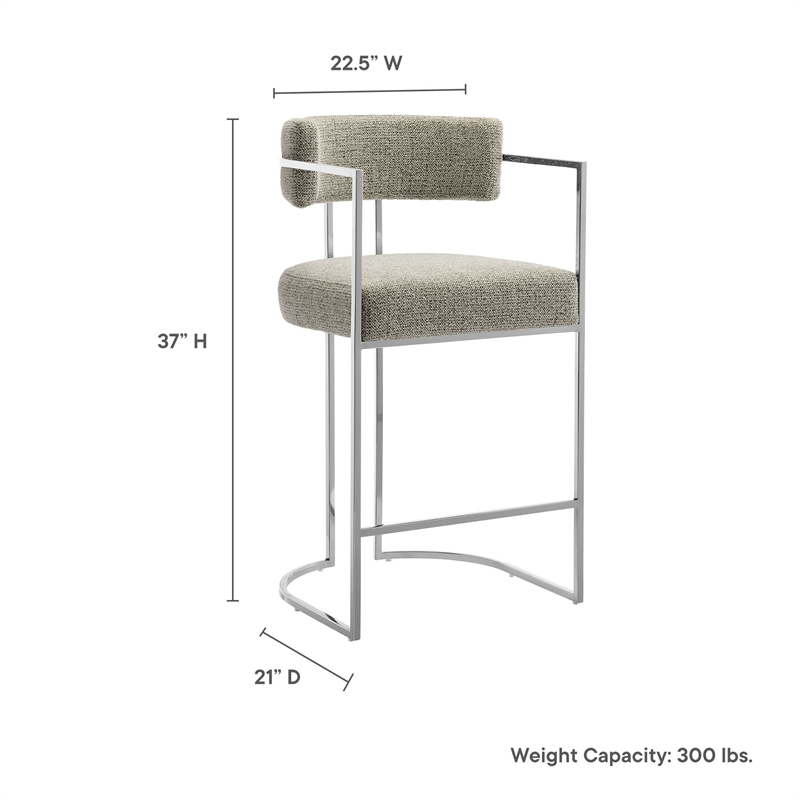 Modway Huron Counter Stool in Silver Wheat