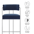 Modway Huron Counter Stool in Silver Navy