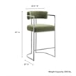 Modway Huron Counter Stool in Silver Leaf