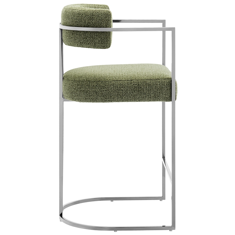 Modway Huron Counter Stool in Silver Leaf