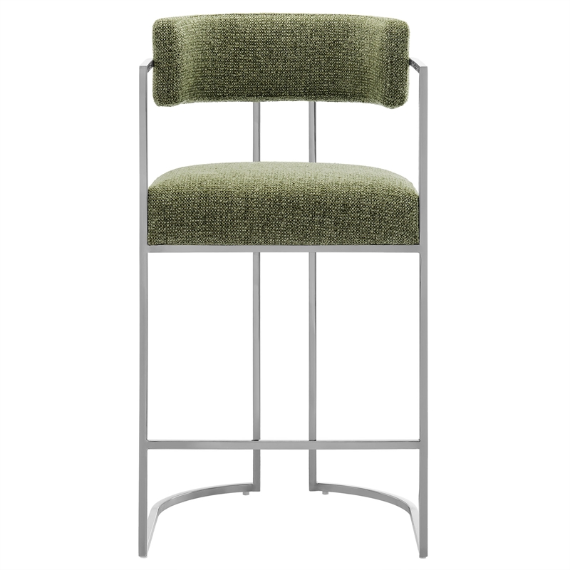 Modway Huron Counter Stool in Silver Leaf