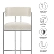 Modway Huron Counter Stool in Silver Cream