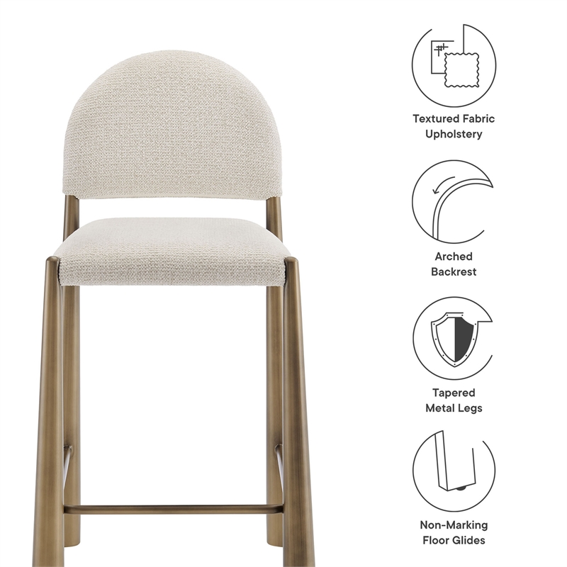 Modway Hayley Counter Stool in Brass Cream