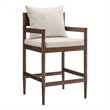 Remington Wood Fabric Counter Stool in Salt