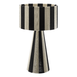 Renae Handwoven Cotton Thread Striped Table Lamp in Black