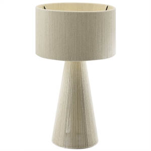 Gia Handwoven Cotton Thread Striped or Plain Table Lamp in Natural