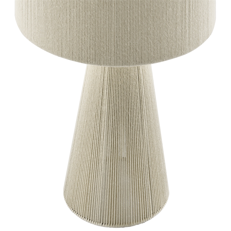 Gia Handwoven Cotton Thread Striped or Plain Table Lamp in Natural