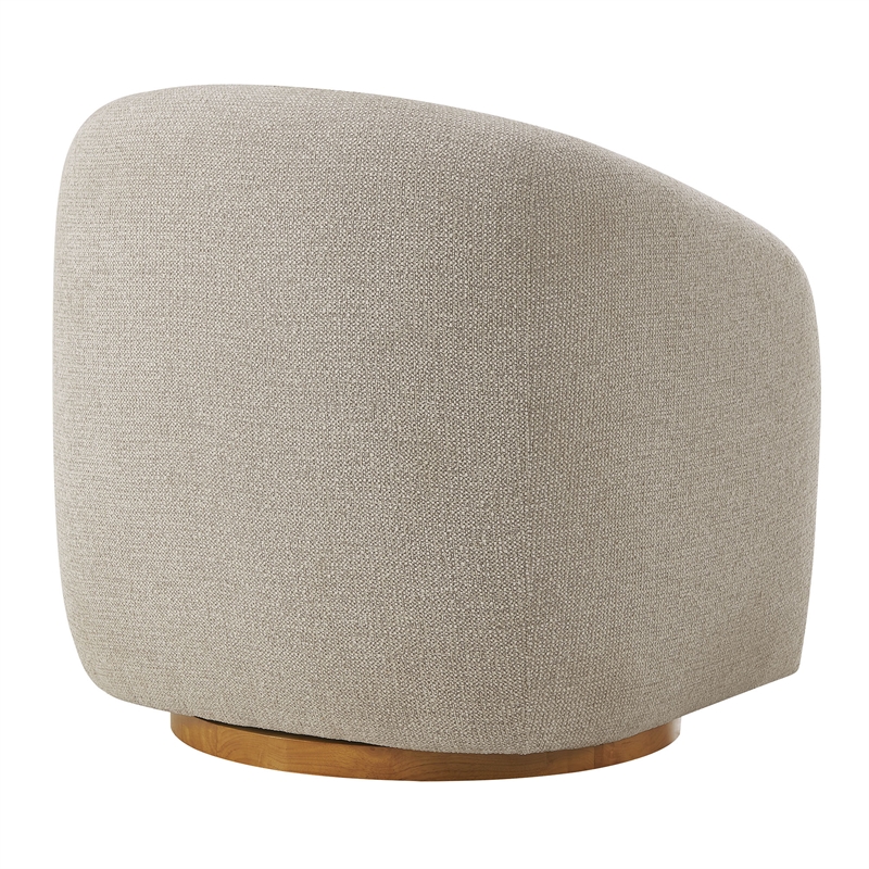 Holland Swivel Chenille Fabric Armchair in Dove Gray