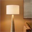 Saylor Carved Ribbed Wood Floor Lamp With Drum Shade in White Gray