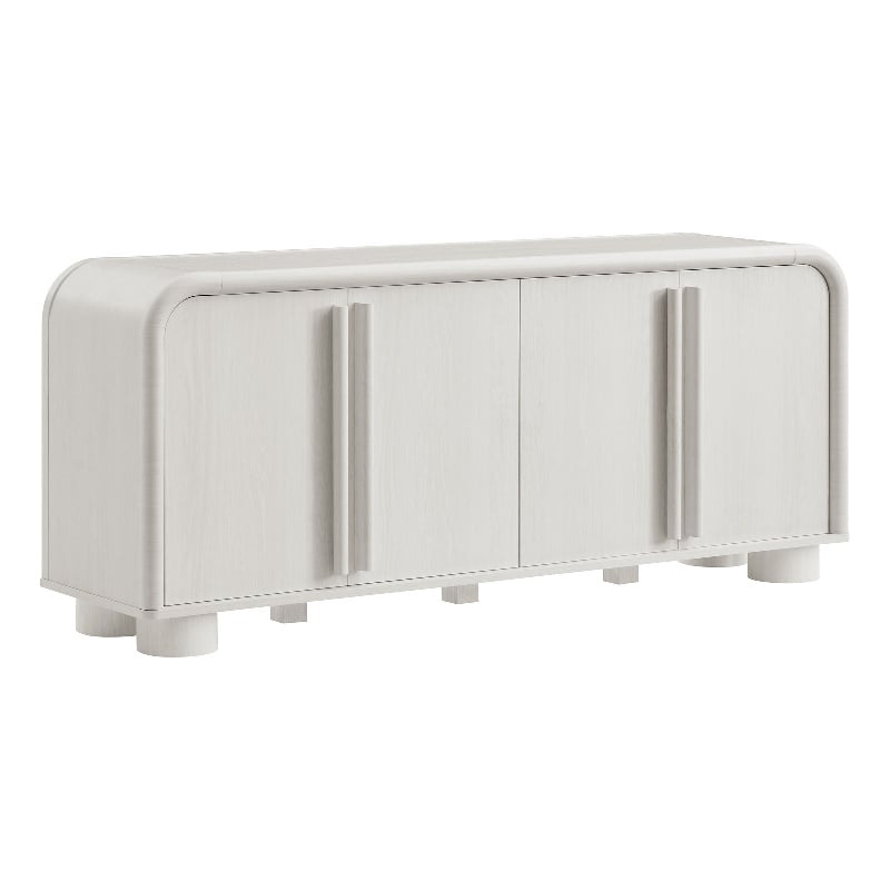 Bellamy Curved 4-Door Sideboard Cabinet in Ash