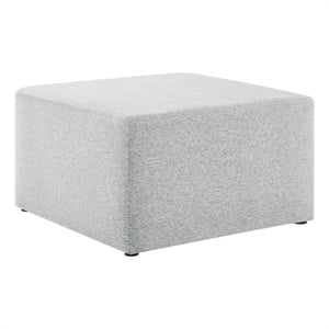Callum Large 28&quot Square Woven Heathered Fabric Upholstered Ottoman
