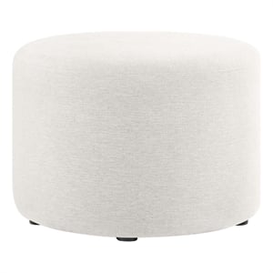 Callum Large 23&quot Round Woven Heathered Fabric Upholstered Ottoman