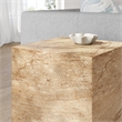 Jordana Square Plinth Indoor - Outdoor Patio Concrete Side Table in Travertine