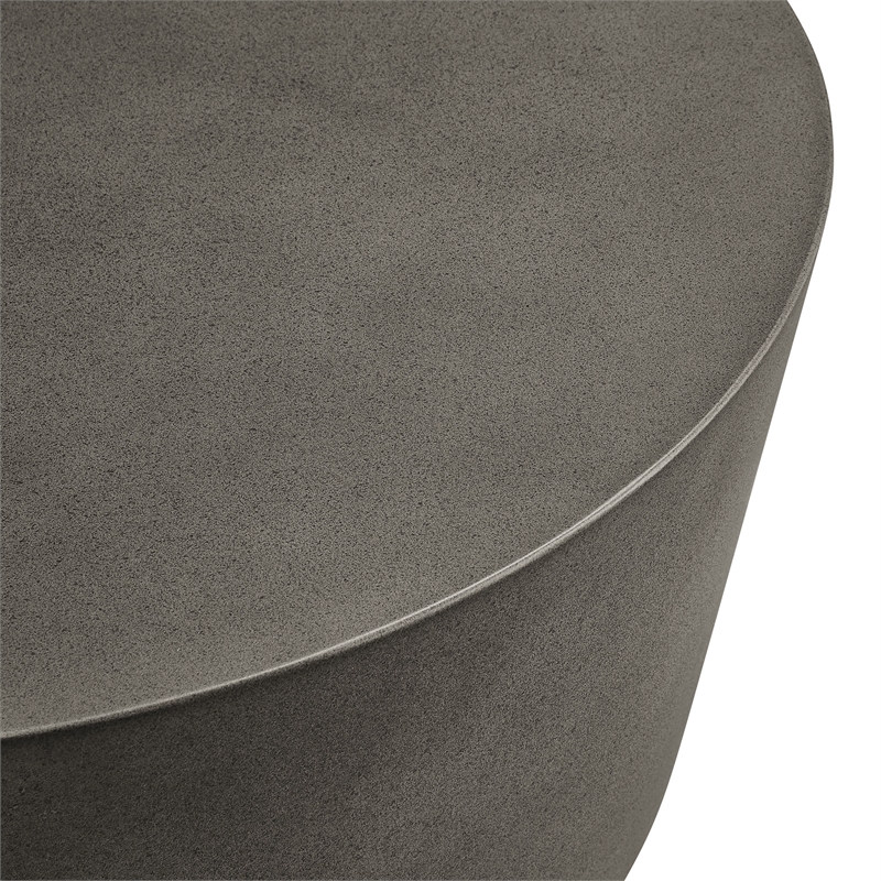 Brion Round Indoor - Outdoor Patio Concrete Coffee Table in Gray