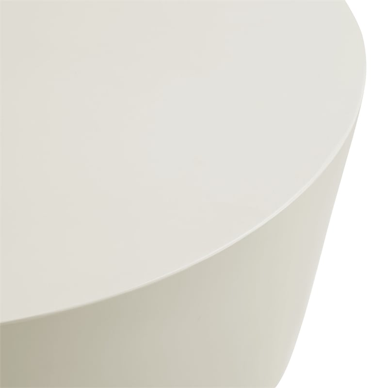 Brion Round Indoor - Outdoor Patio Concrete Coffee Table in White