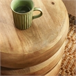 Ellery Round Stacked Wood Side Table in Natural