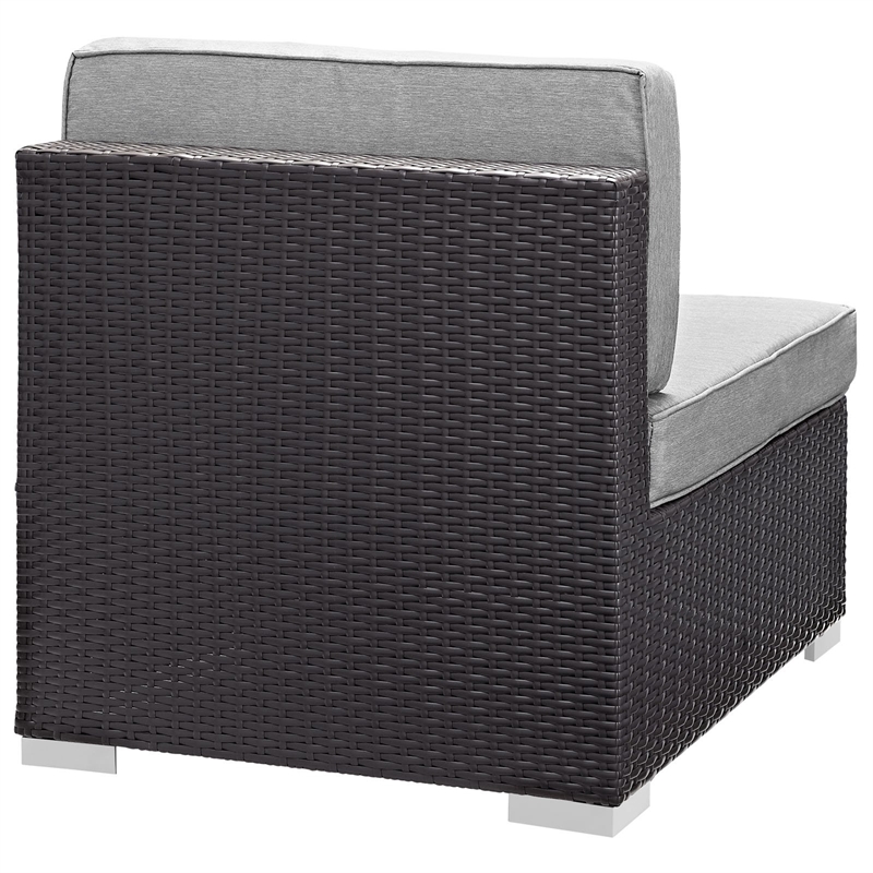 Gather Armless Outdoor Patio Sectional in Espresso Gray
