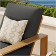 Lirienne Outdoor Patio Aluminum Faux Wood Armchair in Charcoal Natural