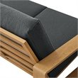 Lirienne Outdoor Patio Aluminum Faux Wood Loveseat in Charcoal Natural