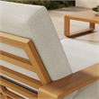 Lirienne Outdoor Patio Aluminum Faux Wood Loveseat in Ivory Natural