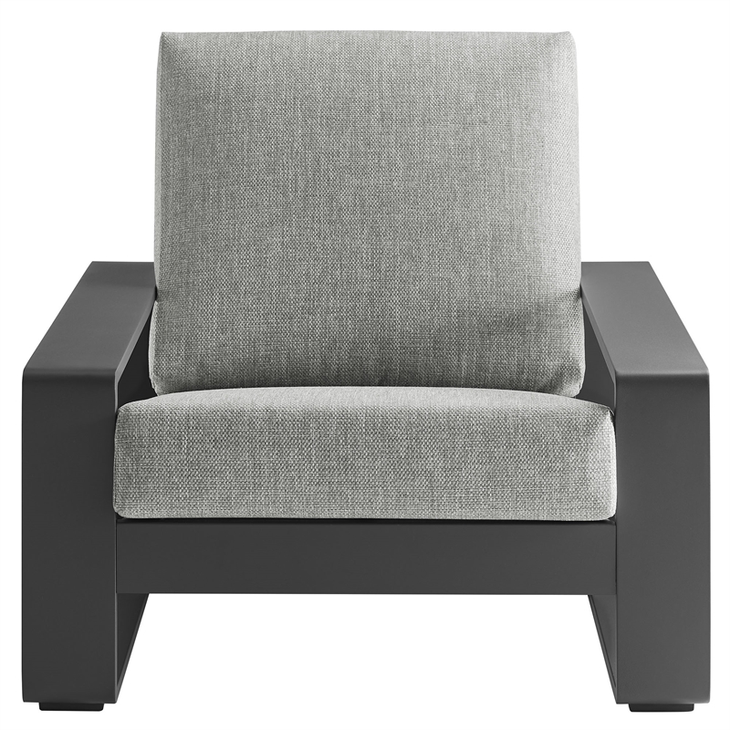 Lirienne Outdoor Patio Aluminum Armchair in Light Gray Gray