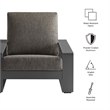 Lirienne Outdoor Patio Aluminum Armchair in Smoke