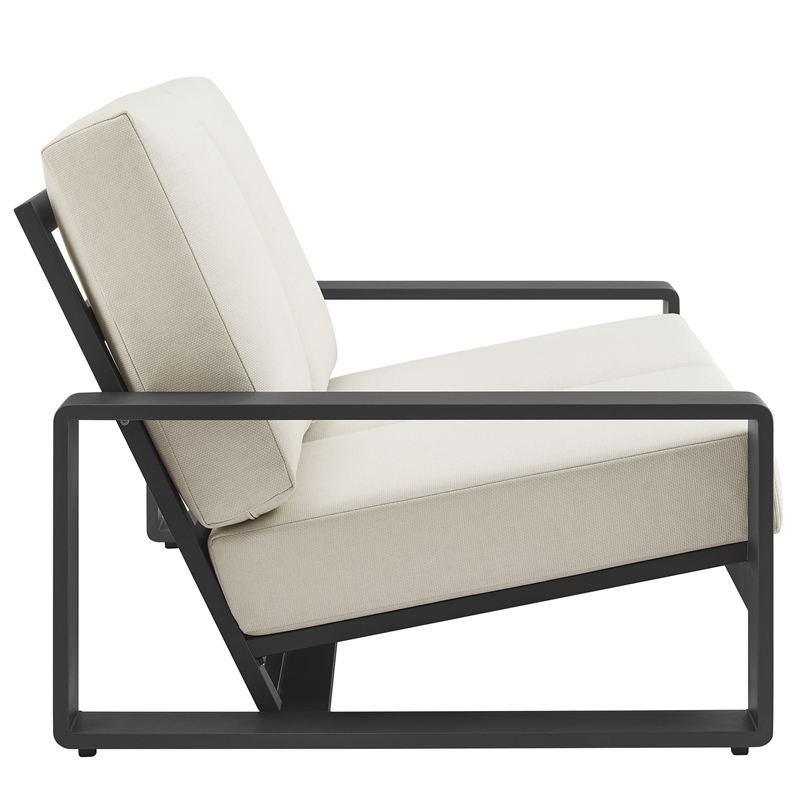 Lirienne Outdoor Patio Aluminum Loveseat in Cream Gray