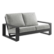Lirienne Outdoor Patio Aluminum Loveseat in Light Gray Gray