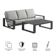 Lirienne 2-Piece Outdoor Patio Aluminum Furniture Set in Light Gray