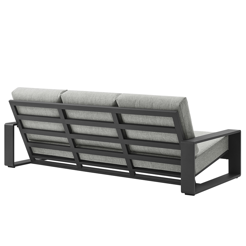 Lirienne 2-Piece Outdoor Patio Aluminum Furniture Set in Light Gray